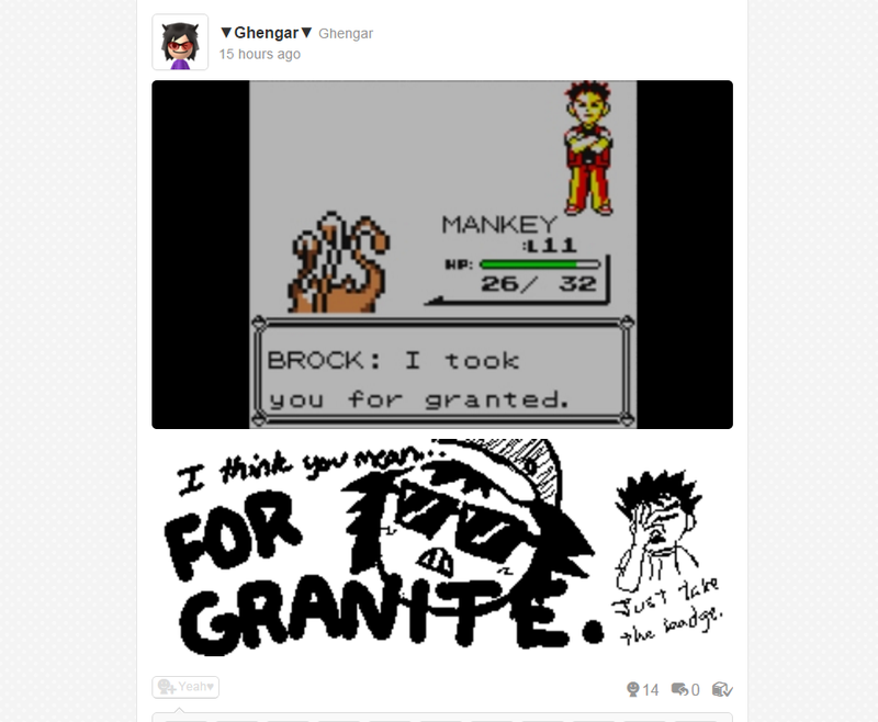 Illustration for article titled Pokémon Red, Blue and Yellow's Miiverse Is Amazing